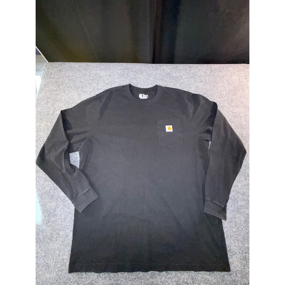 Carhartt Mens Loose Fit Long Sleeve Pocket T-Shirt Black XL Tall K126 BLK